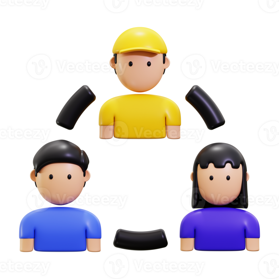 3d Business Group icon. suitable for teamwork and connection concepts in business or social media designs png
