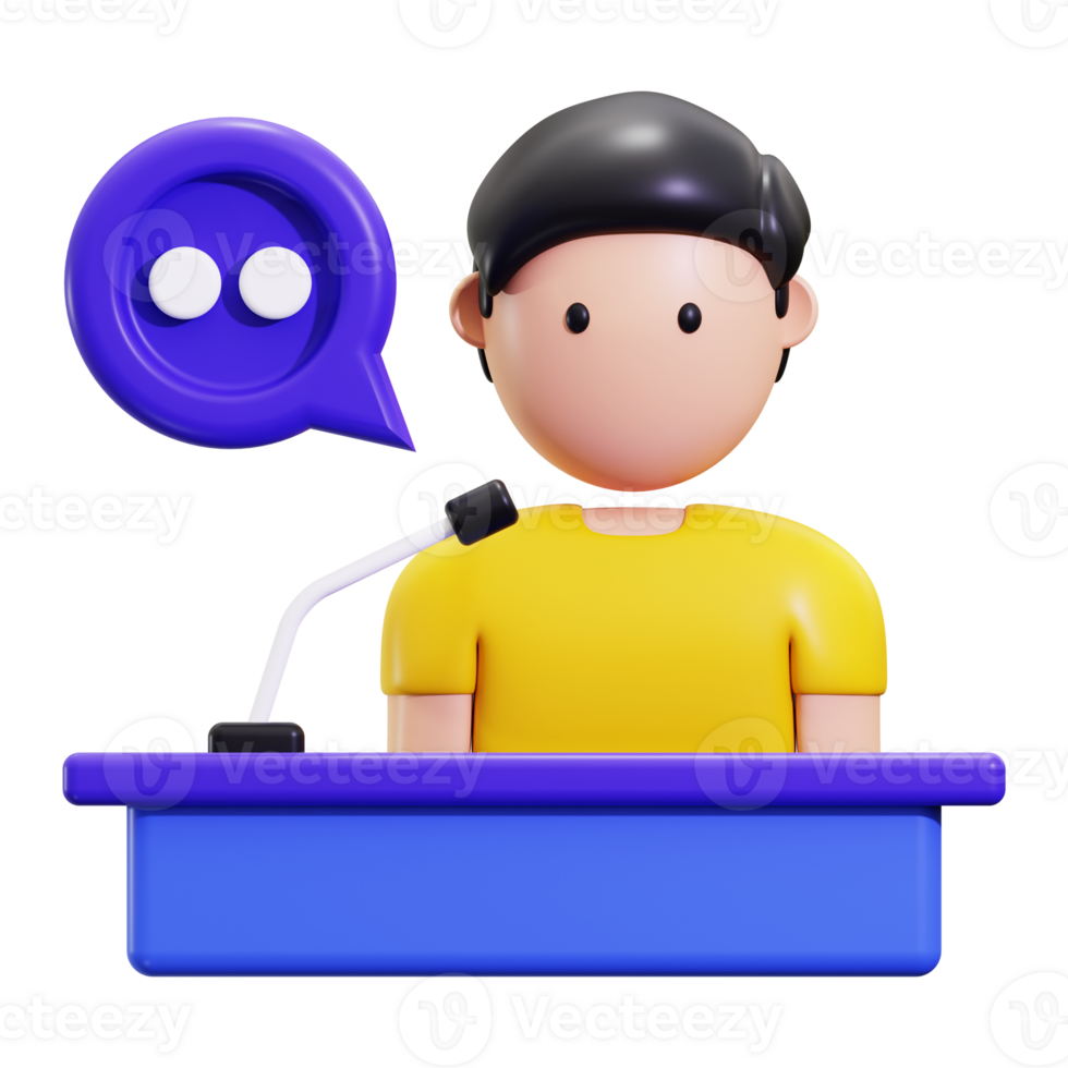 3d Conference icon. Perfect for presentations, public speaking, conferences, and communication themed designs png