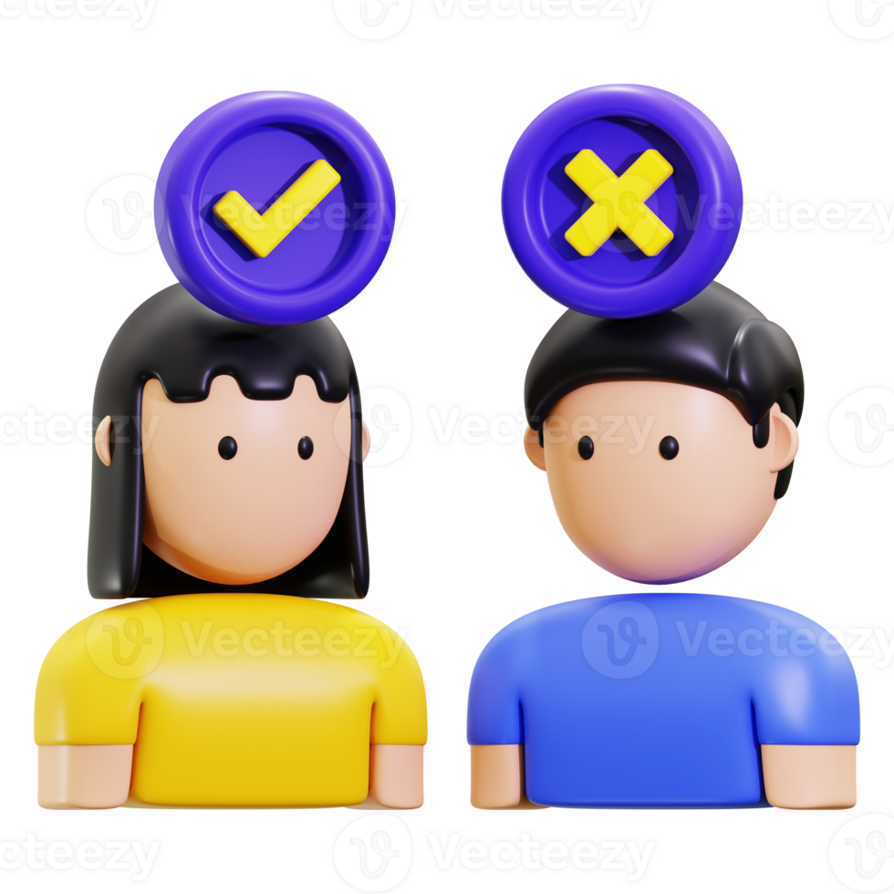 3d Discussion icon. Two 3d people with speech bubbles suitable for communication concepts in presentations, social media posts, and website designs. png