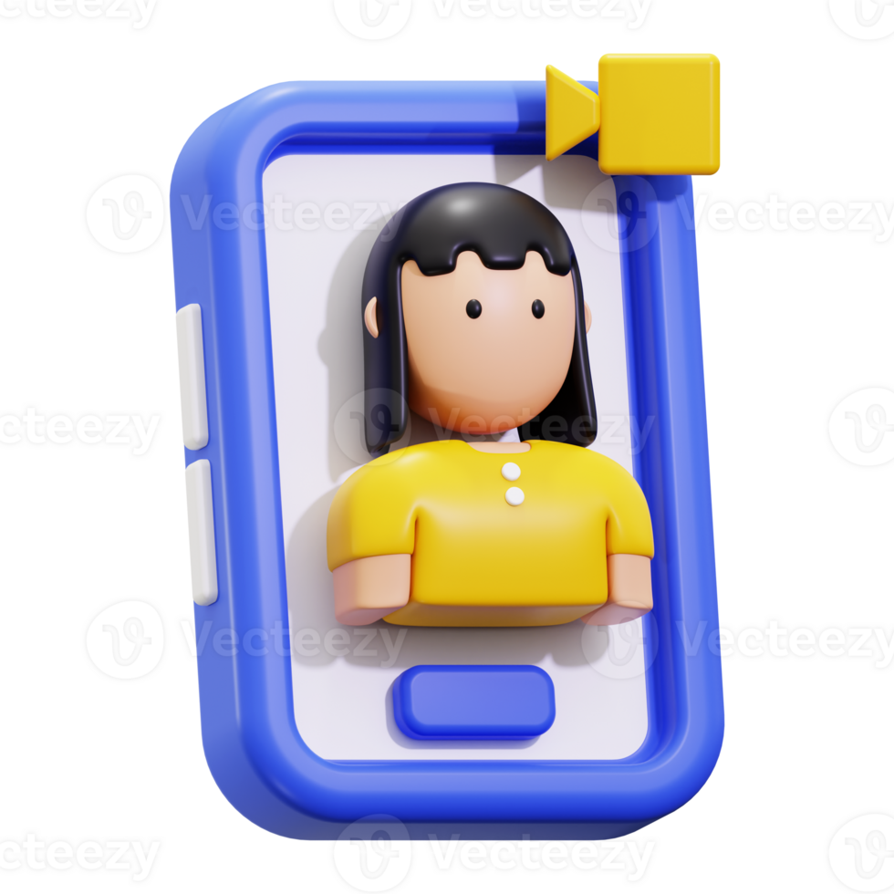 3d VideoCall icon. Suitable for technology, communication, recording, podcasting, and social media concepts png