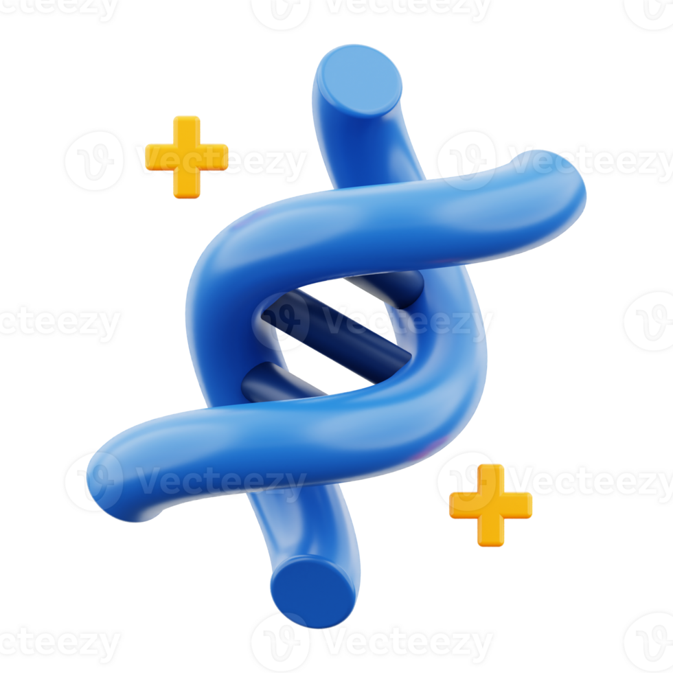 3d DNA test icon. Suitable for scientific presentations and educational materials png