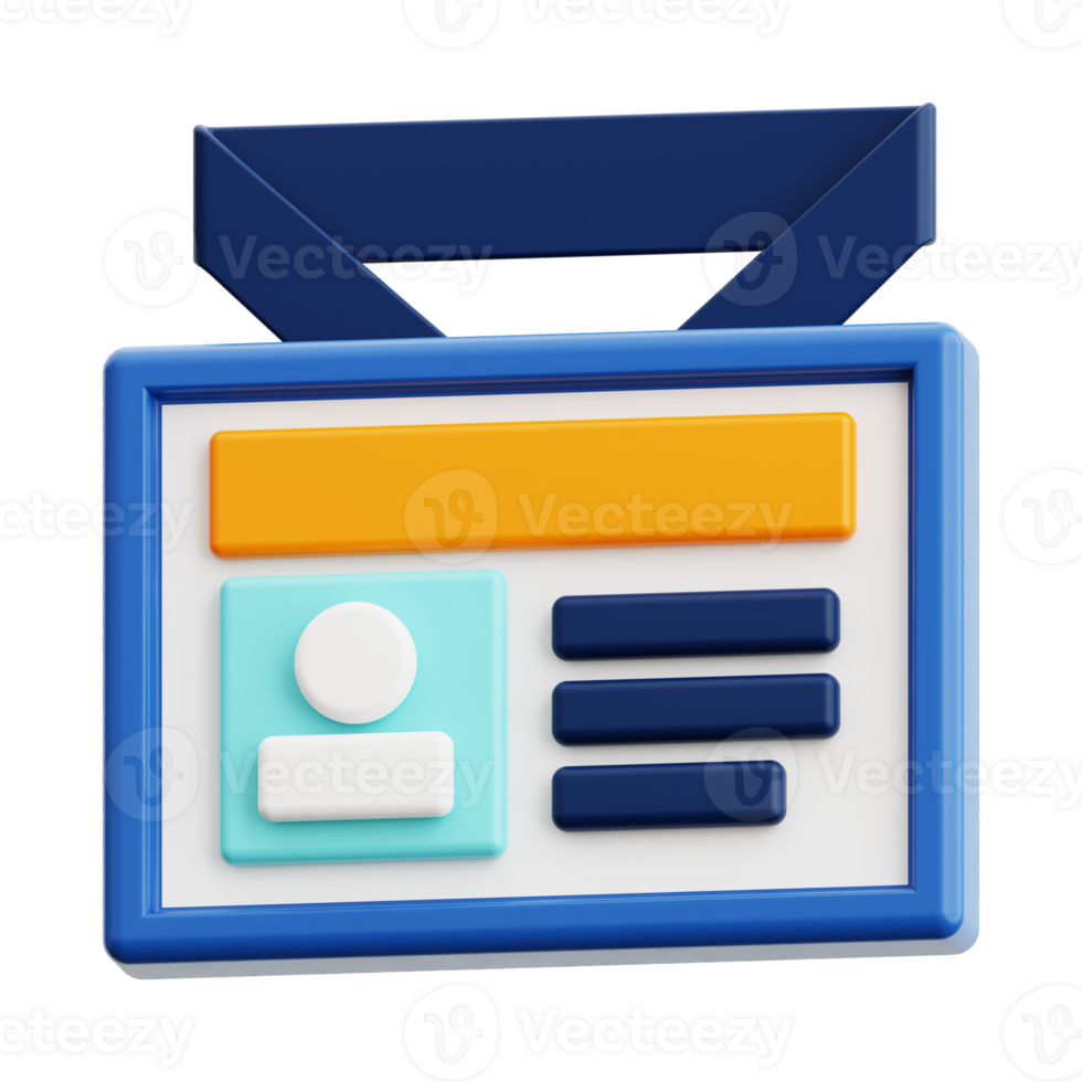3d Id Card icon. Suitable for infographic design, social media posts, or presentation slides png