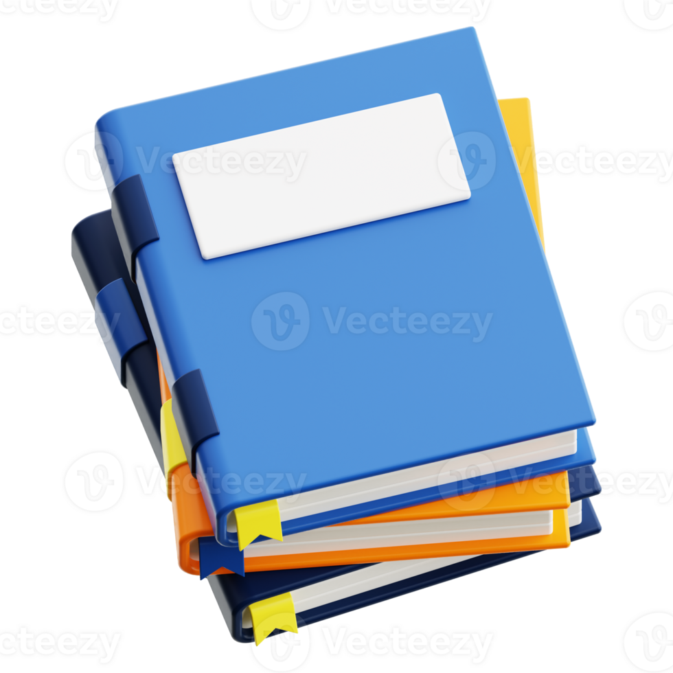 3d Stack of Books icon. suitable for educational, reading, library, and back to school concepts png
