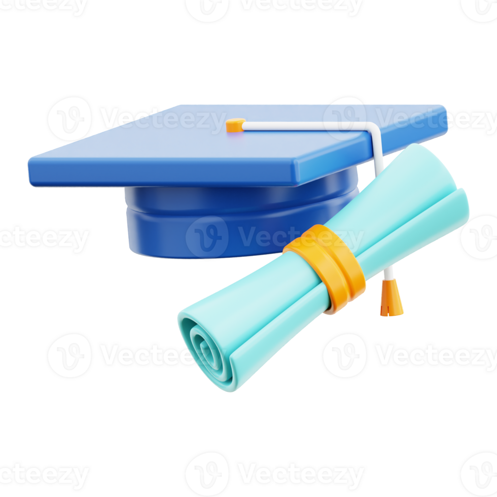 3d Graduation icon. perfect for celebrating academic achievements and graduation ceremonies with a touch of elegance png