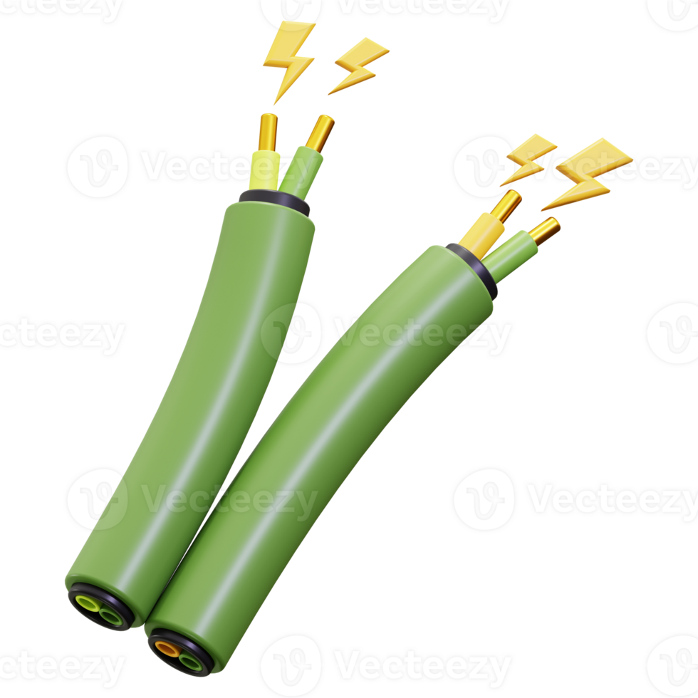3d Electric Cable icon. suitable for technology, energy, power, and innovation themes in designs png