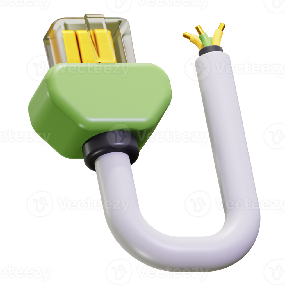 3d Lan Cable icon. suitable for tech product design, electronic components, IT accessories, and industrial concepts png