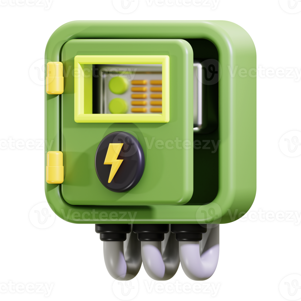 3d Fuse Box icon. ideal for visual representations of power infrastructure and electrical systems png