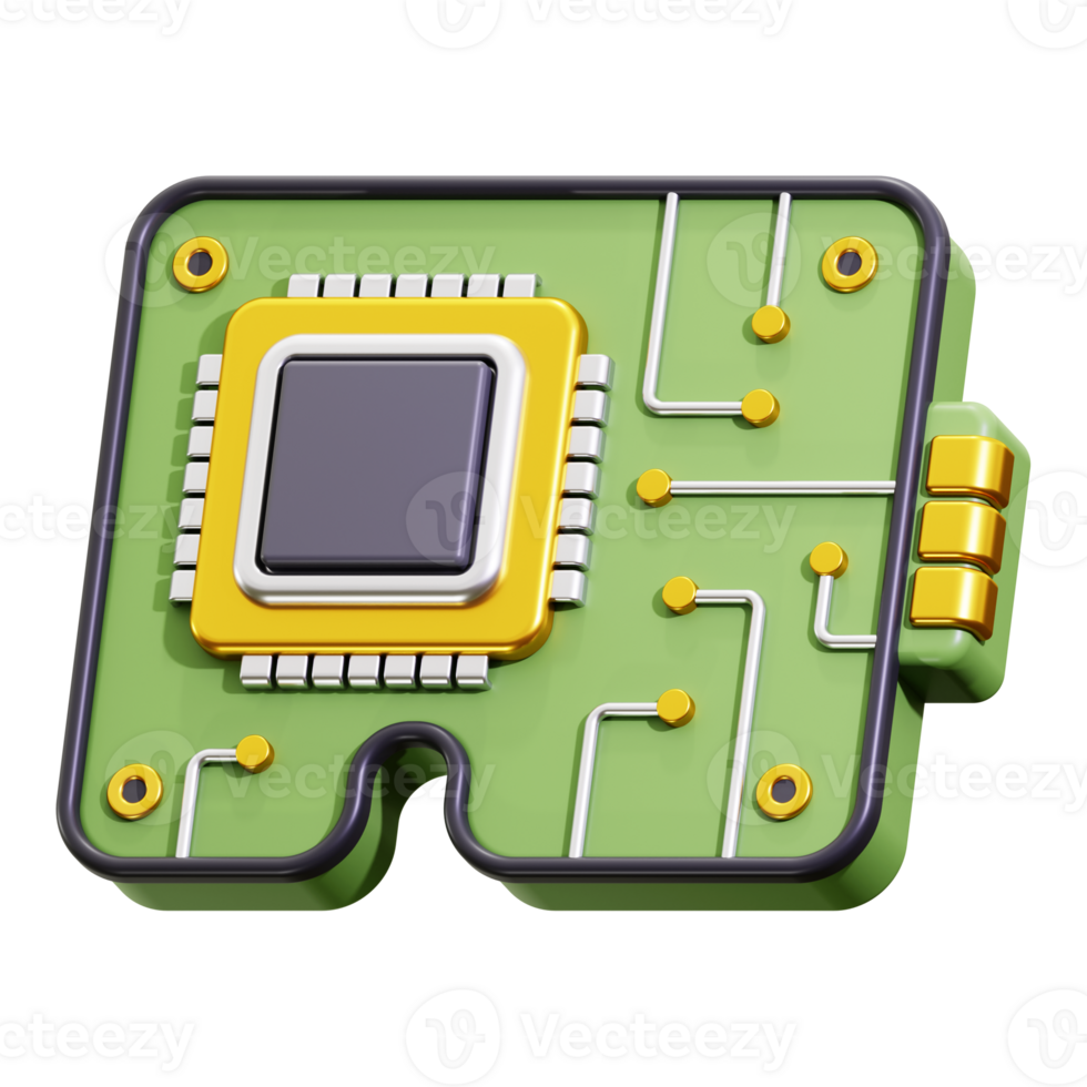 3d Circuit Board icon. Ideal for technology, electronics, computer concepts, or cybersecurity designs png