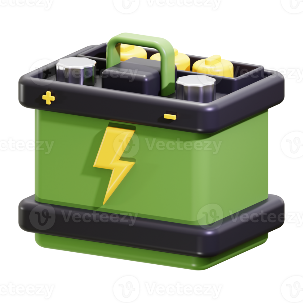 3d Accumulator icon. perfect for energy saving concepts, electricity themes, environmental designs, or power related visuals png