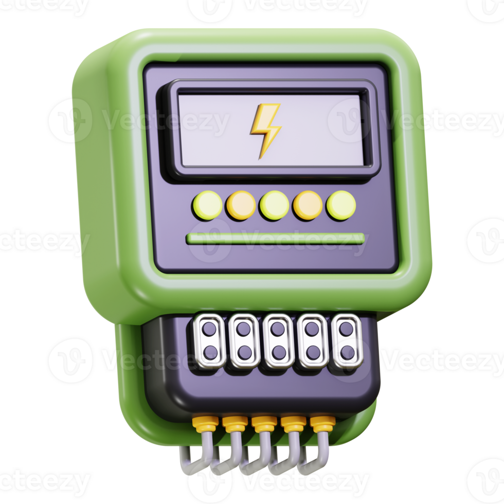 3d Electric Meter icon. suitable for technology, electricity, power, and innovation concepts. energize your designs png