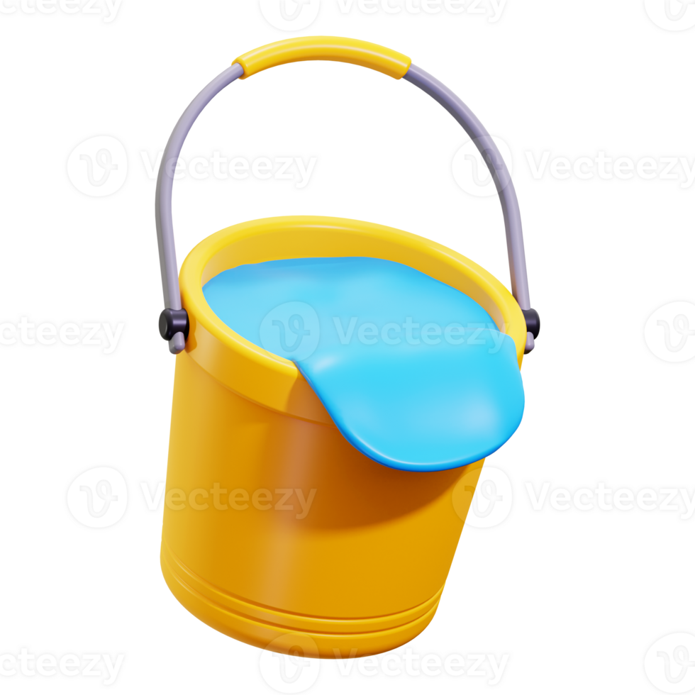 3d Water Bucket icon. Ideal for gardening, farming, nature, ecofriendly concepts, and water conservation designs png