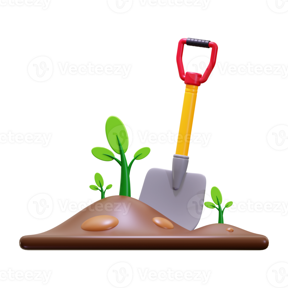 3d Planting icon. Perfect for gardening blogs, ecofriendly designs, or landscaping advertisements png