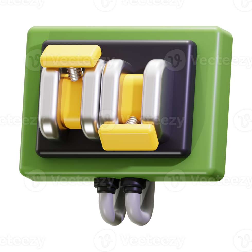3d Electric Switch icon. Ideal for technology, engineering, or industrial concepts png