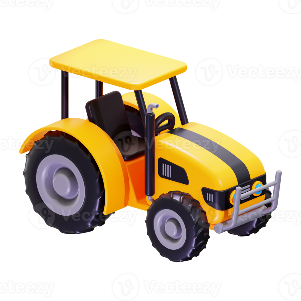 3d Tractor icon. suitable for agricultural, farming, transportation, machinery, rural themes in design projects png