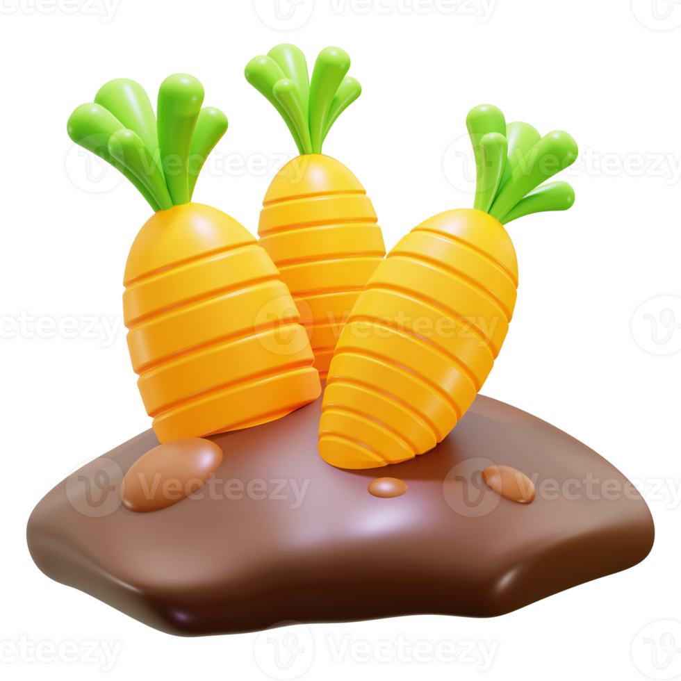 3d Carrots icon. perfect for food blogs, recipe websites, or healthy eating concepts png