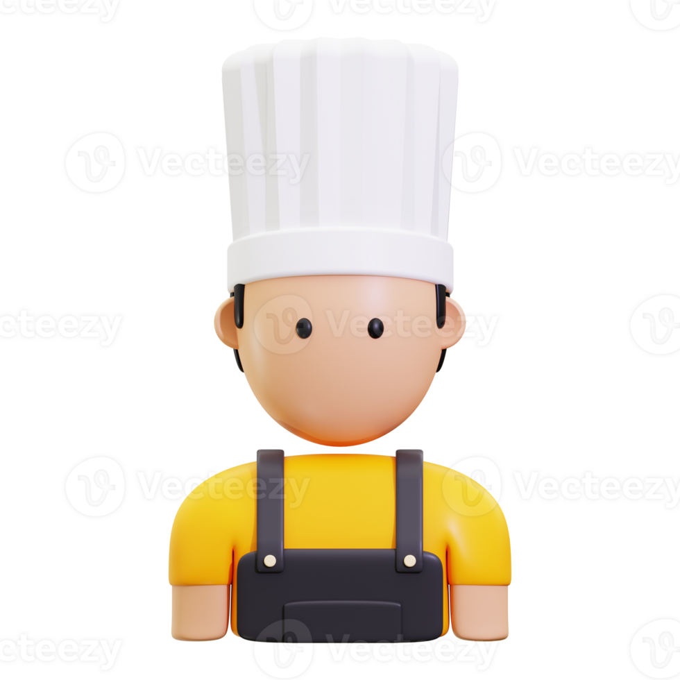 3d Professional Chef icon. suitable for food related designs, logos, menus, and culinary themed projects png