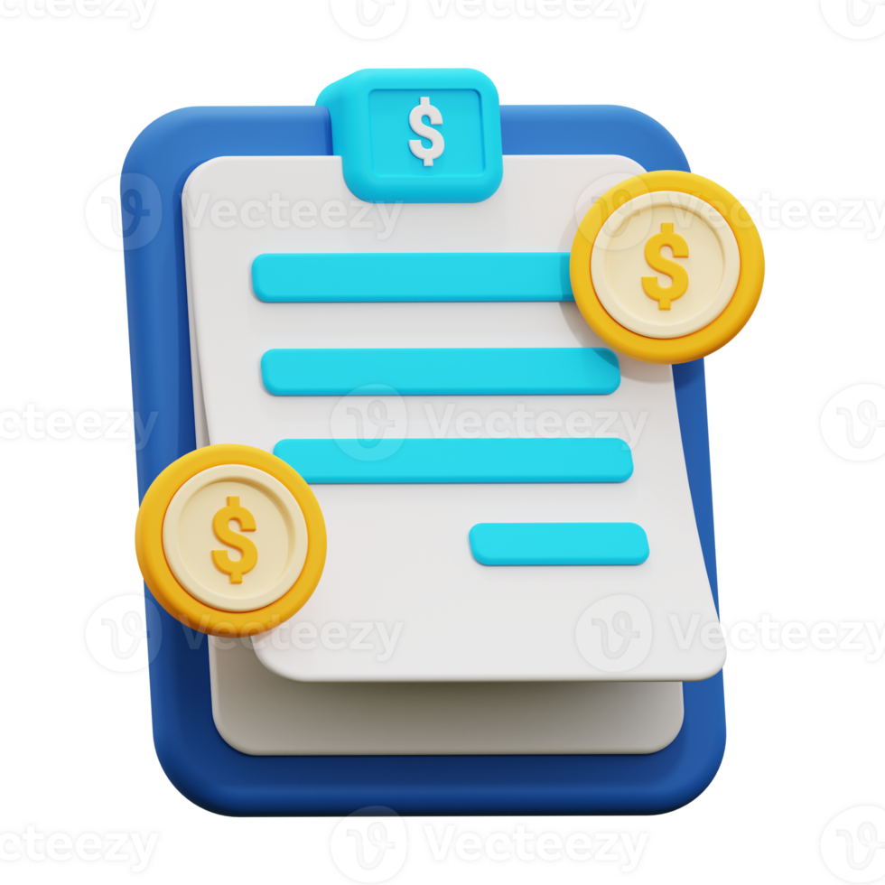3d finance report icon. Perfect for finance, budgeting, planning, or investment concepts in business png