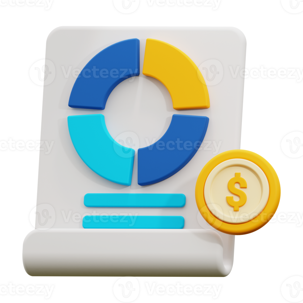3d finance analysis icon. Ideal for financial presentations and reports. Marketing materials can use this versatile image png