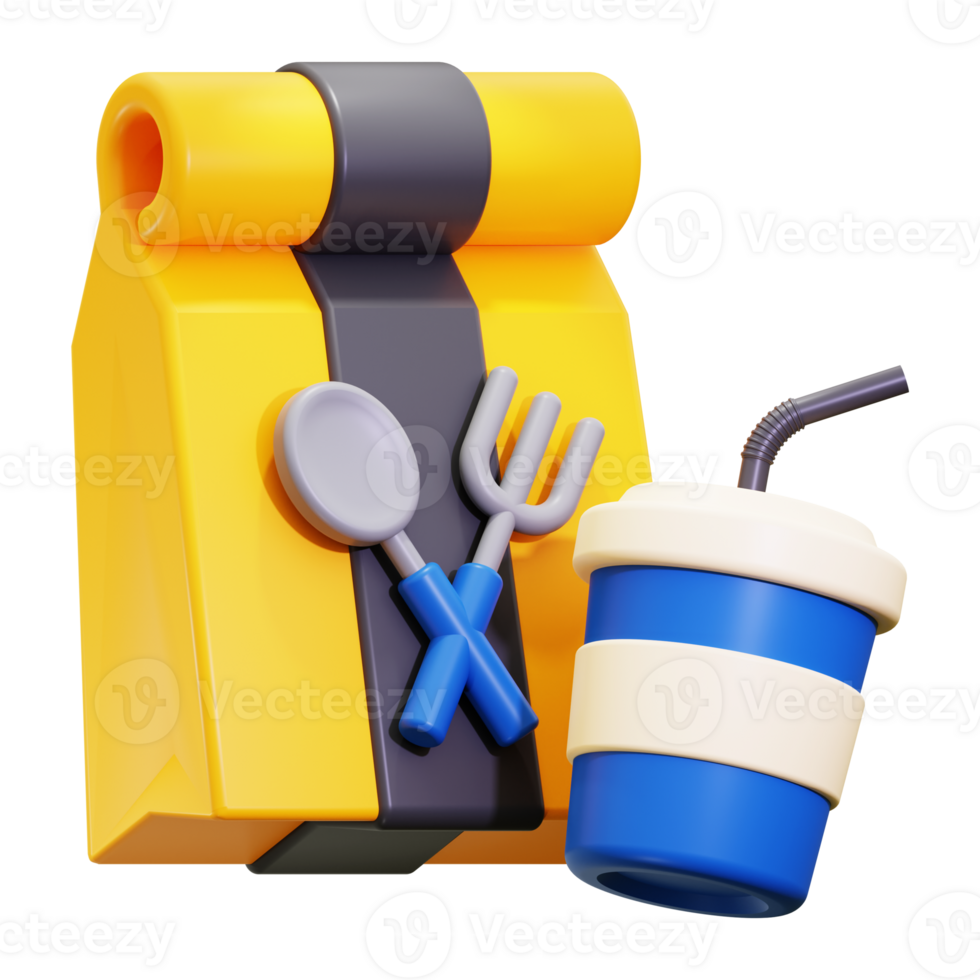 3d Take Away Food icon. perfect for picnic themed designs, kitchenware products, and summer related social media posts png