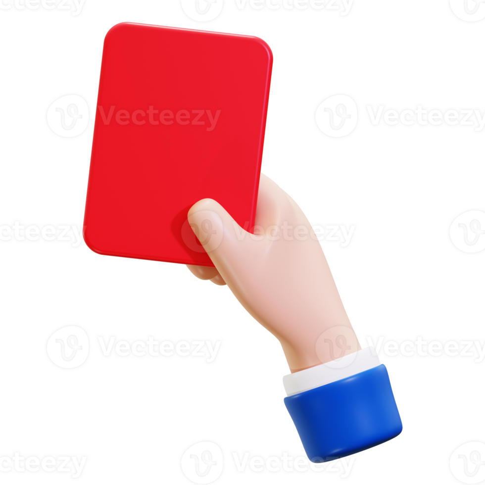 3d Red Card icon. suitable for sports themed designs, game related content, penalty illustrations, referee graphics, and soccer related visuals png