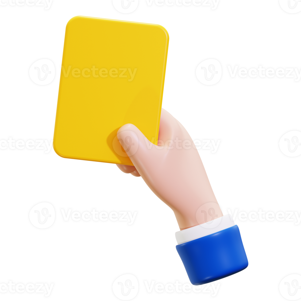 3d Yellow Card icon. suitable for sports themed designs, game related content, penalty illustrations, referee graphics, and soccer related visuals png