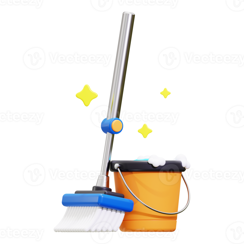 3d Cleaning Mop icon. Great for promoting household cleaning products or service advertisements png