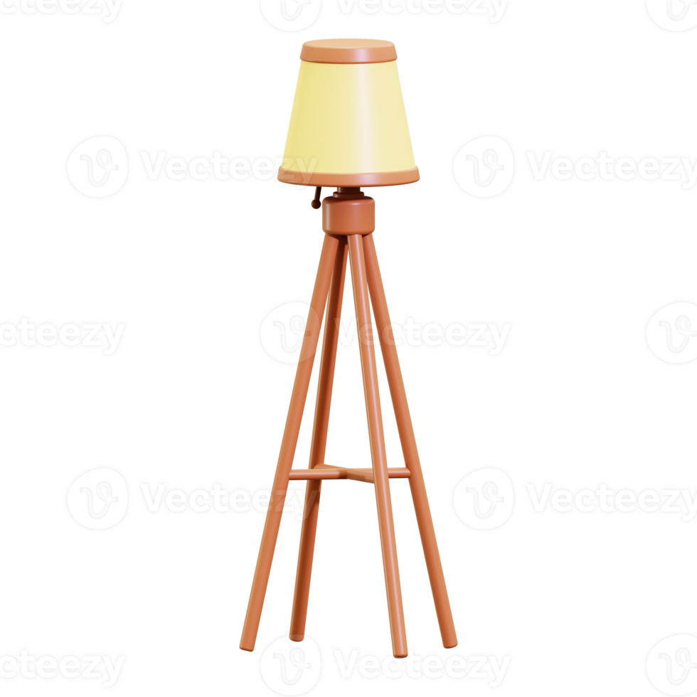 3d floor lamp icon. suitable for interior design blogs, home decor websites, and lifestyle magazines. Elegant and stylish lighting fixture png