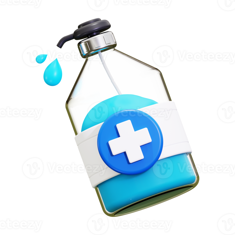 3d Hand Sanitizer icon. Suitable for hygiene or healthcare design png