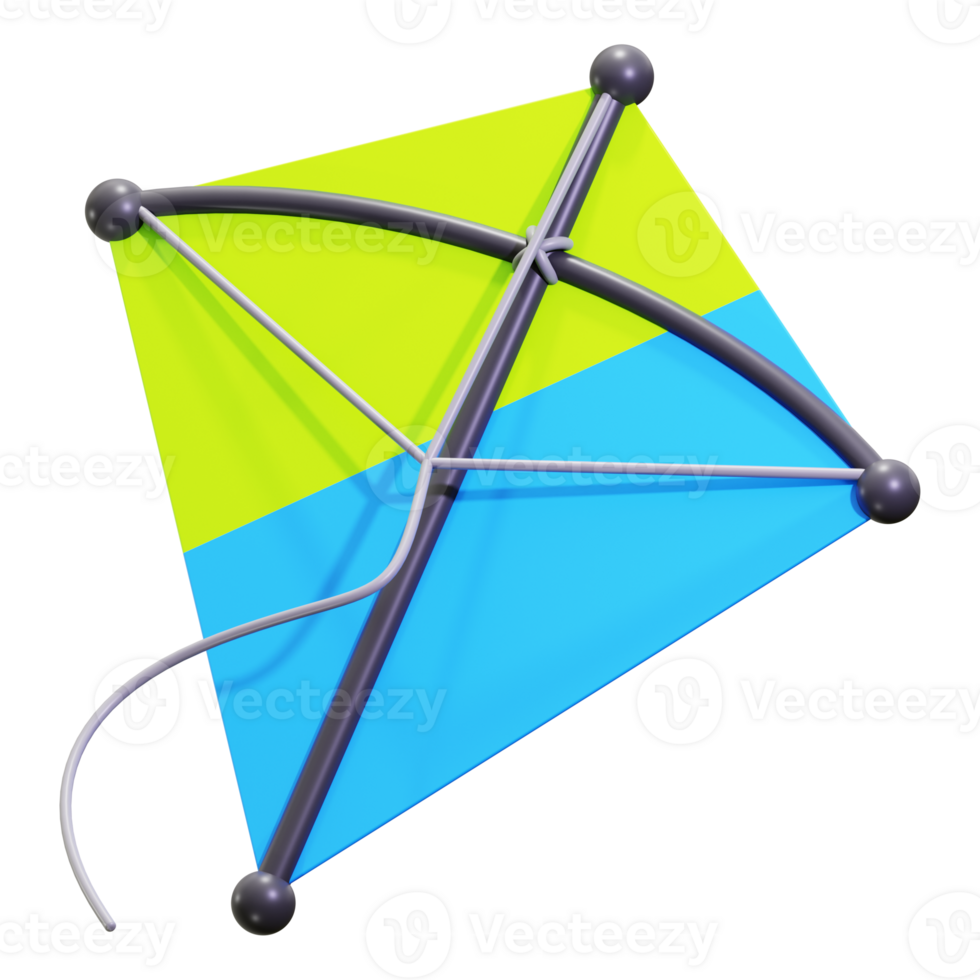 3d Kite Flying icon. Perfect for summer, outdoor, flying, adventure, recreation, fun themes png