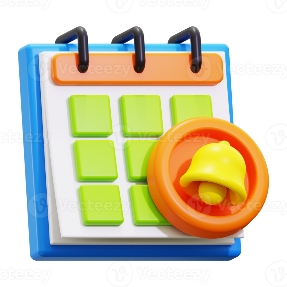 3d Schedule Notification icon. suitable for scheduling, time management, organizing events, daily planning, and setting important reminders png
