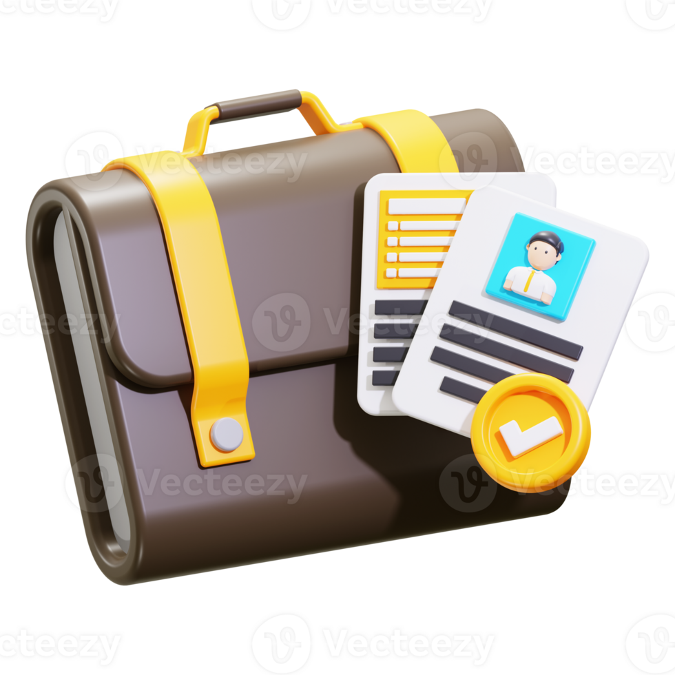 3d Portfolio icon. Ideal for business, success, organization, completion, achievements concepts png