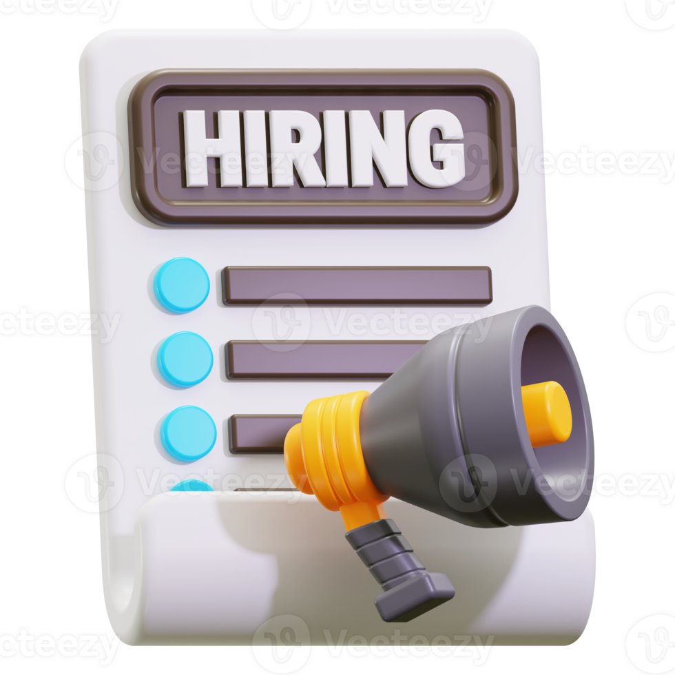 3d Hiring Employee icon. Ideal for job postings, recruiting, hiring announcements, job fairs png