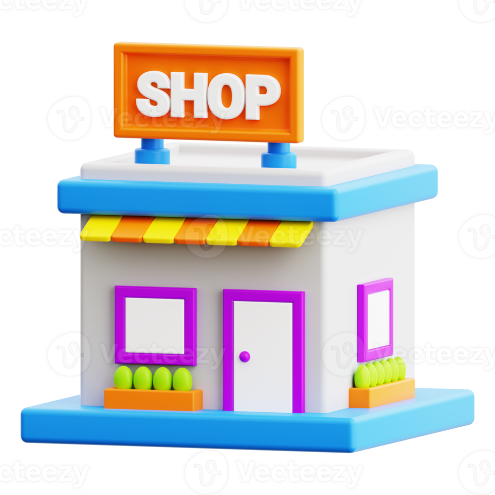 3d Supermarket icon. Ideal for websites, articles, social media posts, or blog posts about shopping and groceries png