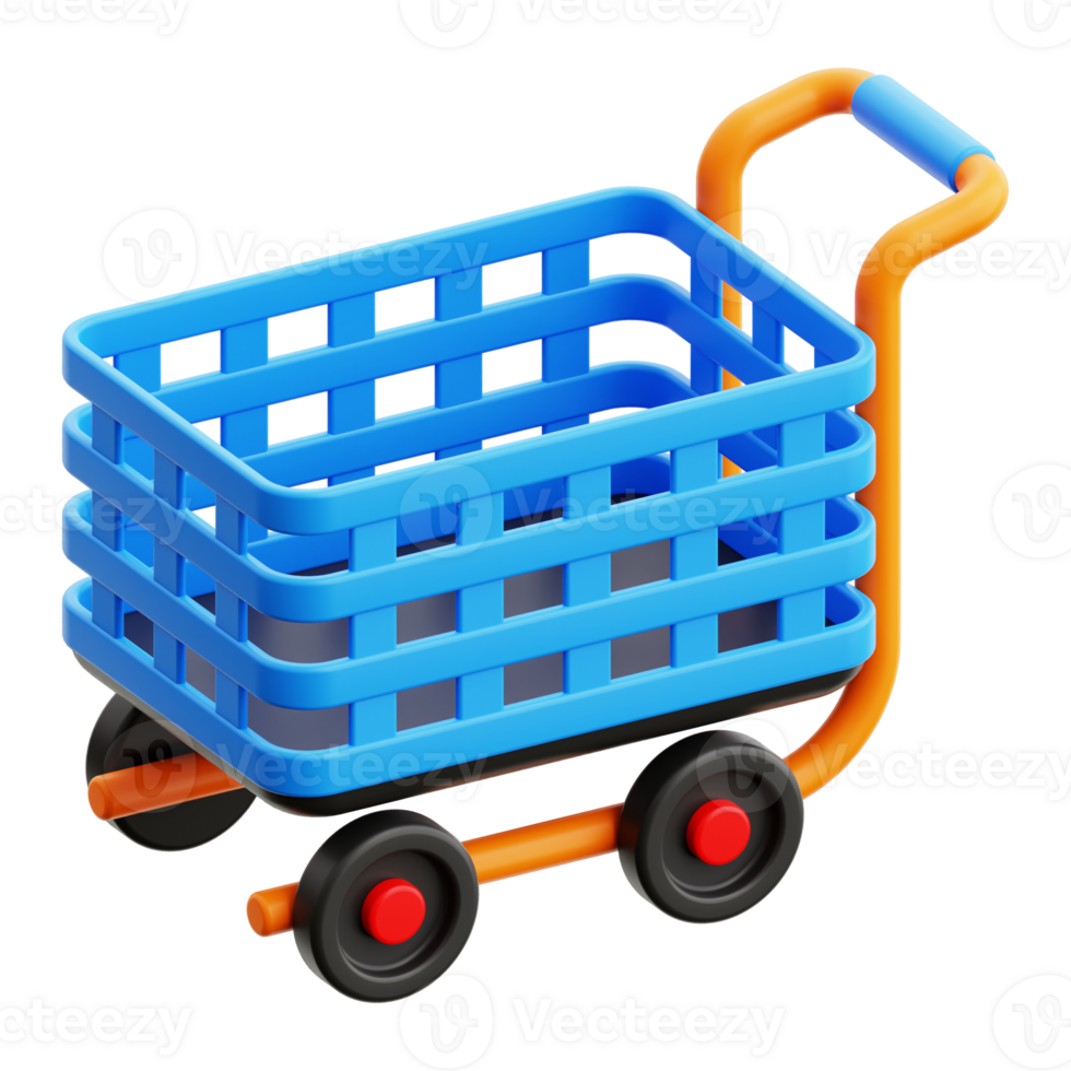 d Shopping Cart icon. Perfect for retail, shopping, groceries, sales, and online shopping concepts png