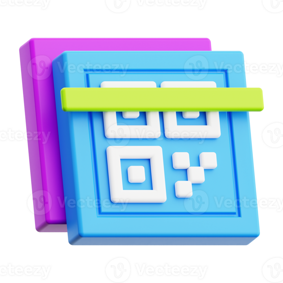 3d barcode icon. suitable for digital security concepts, mobile payments, contactless transactions, and verification processes png