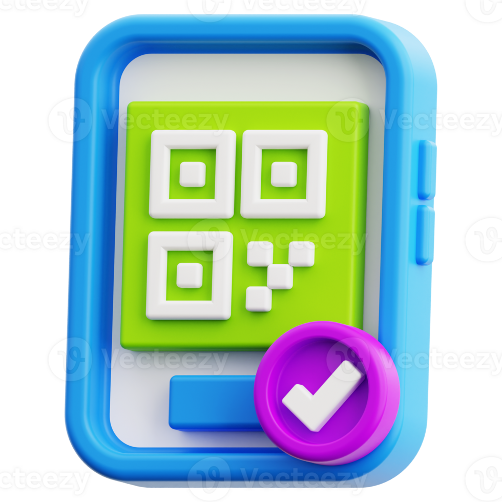3d barcode icon. suitable for digital security concepts, mobile payments, contactless transactions, and verification processes png