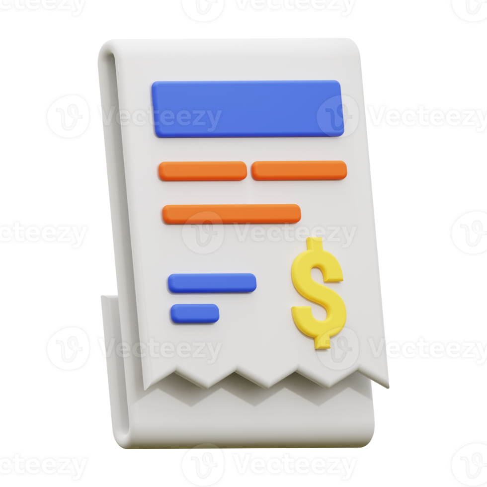 3d invoice icon. ideal for financial or accounting related designs and concepts. Invoices, payment, transactions png