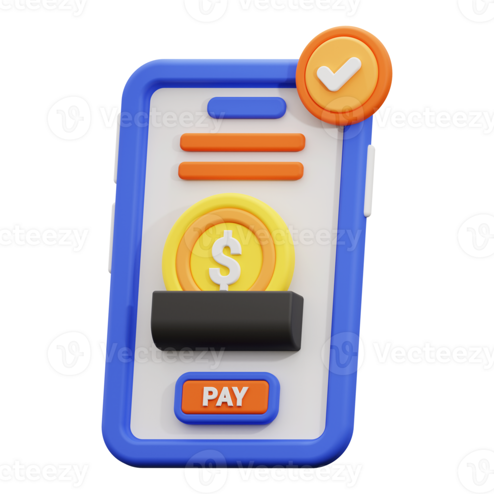 3d mobile payment icon. perfect image for business apps, online payment platforms, or financial blogs png