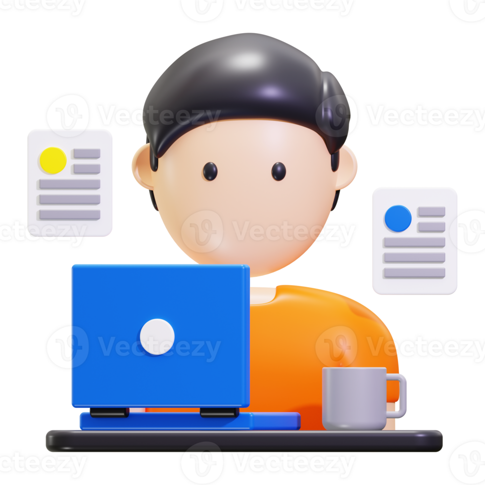 3d freelance icon. Suitable for business, freelance, remote work concepts png