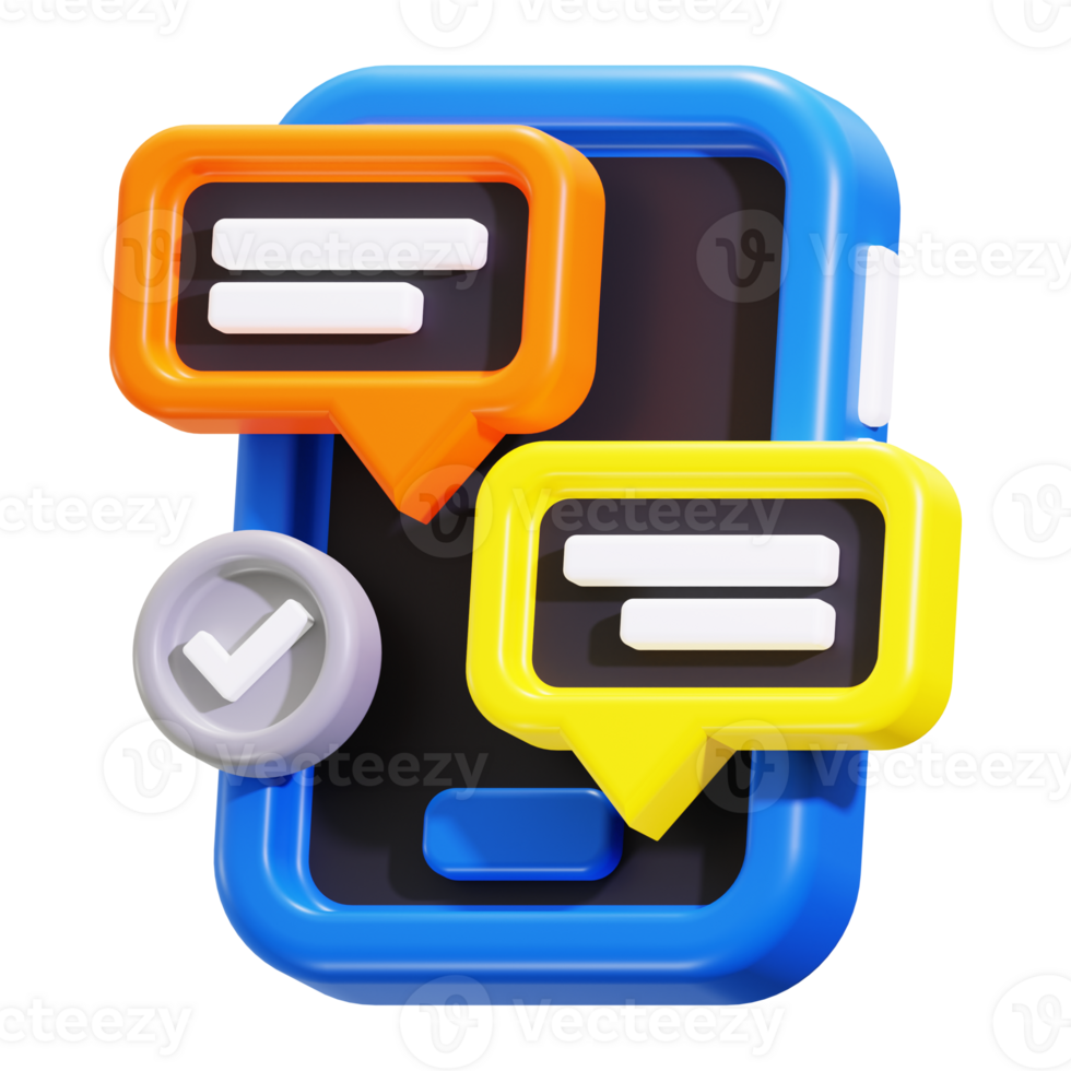 3d chatting icon. Suitable for tech and messaging concepts png