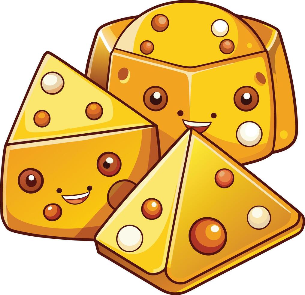 Cheese dices illustration vector
