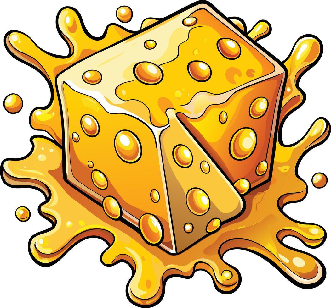 Cheese slice splash vector