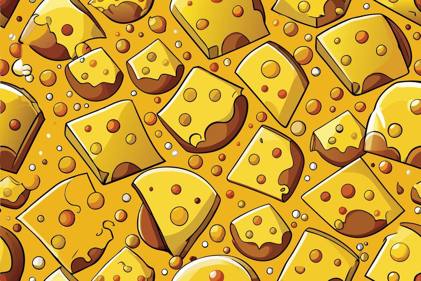 A seamless pattern of cheese slices vector