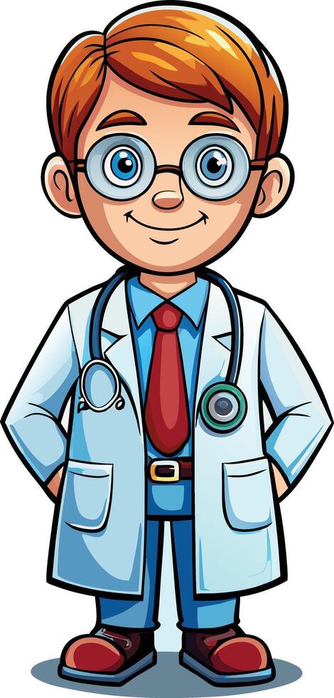 Cartoon doctor illustration vector