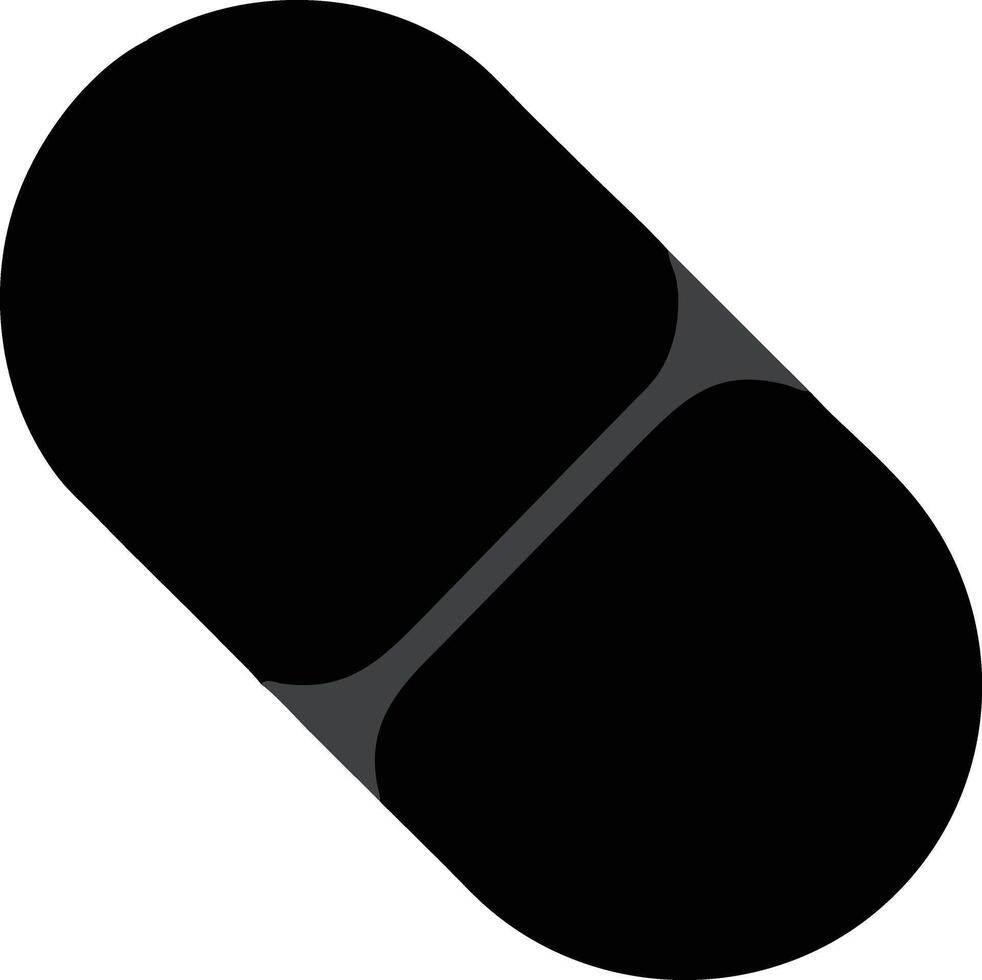 A black pill with a white background vector
