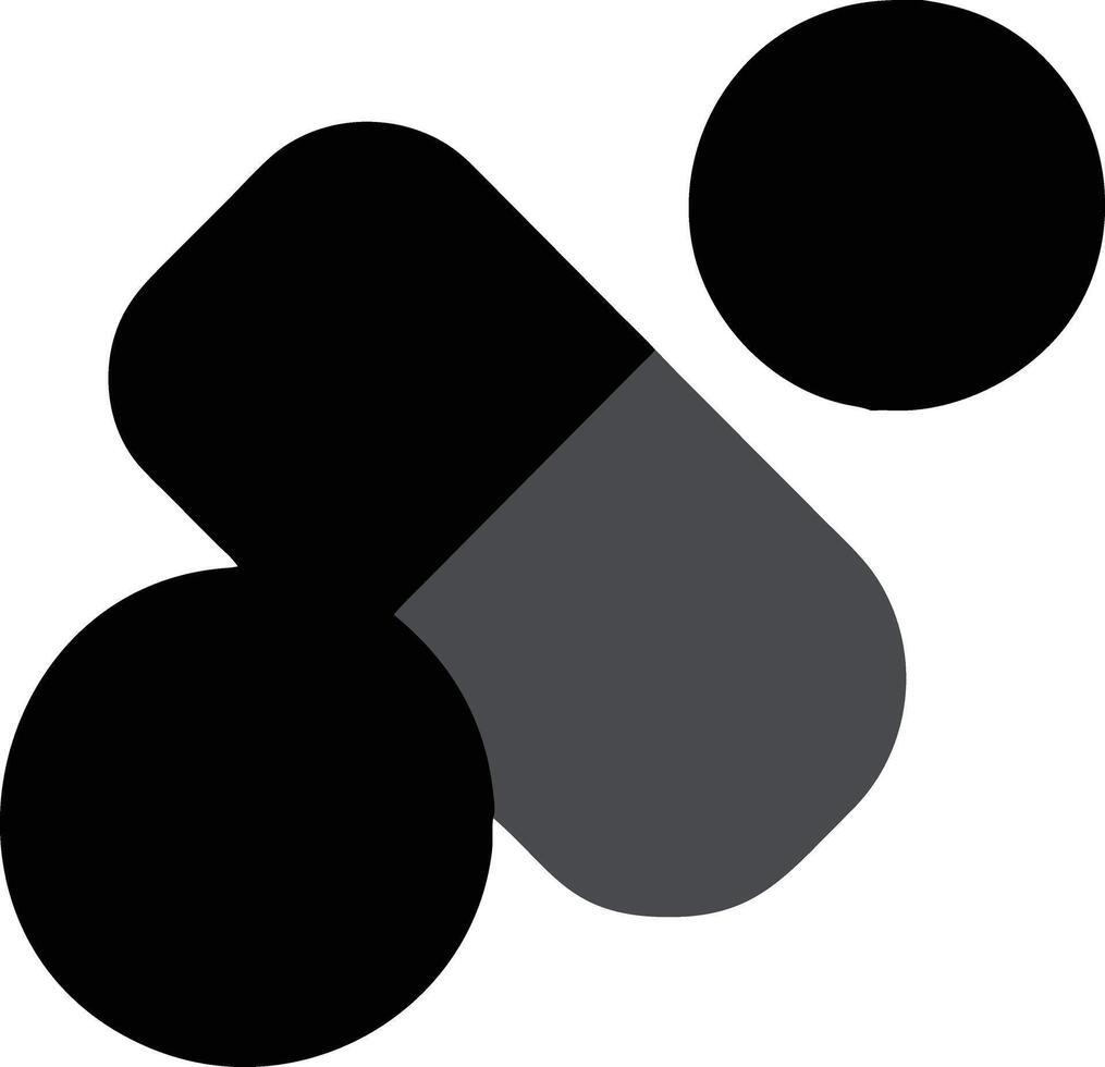 A black and white image of a pill vector