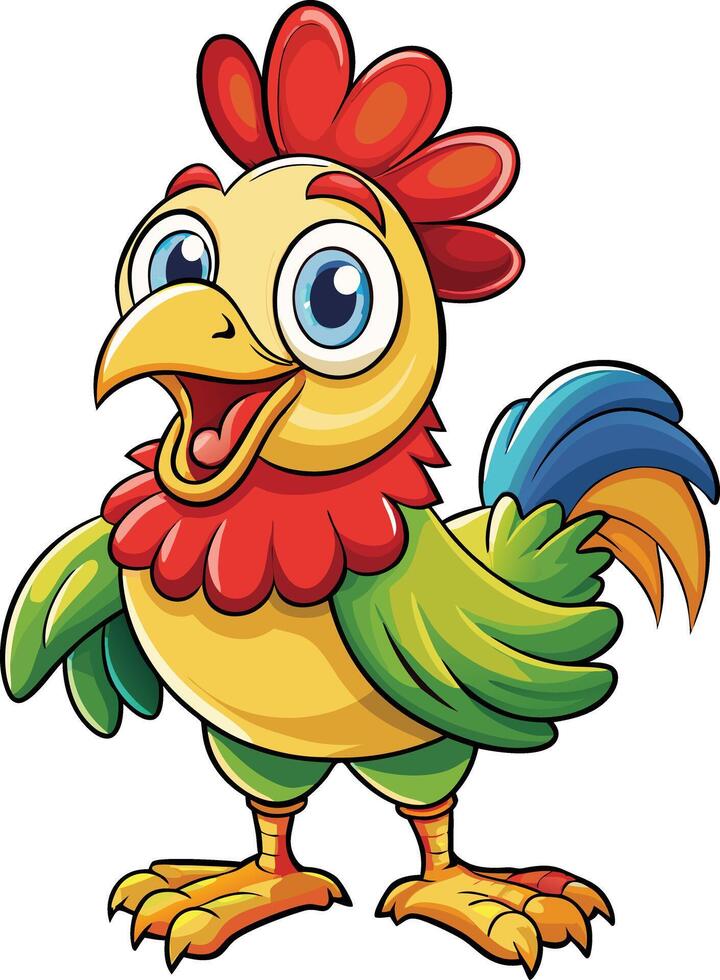 Cartoon chicken illustration vector