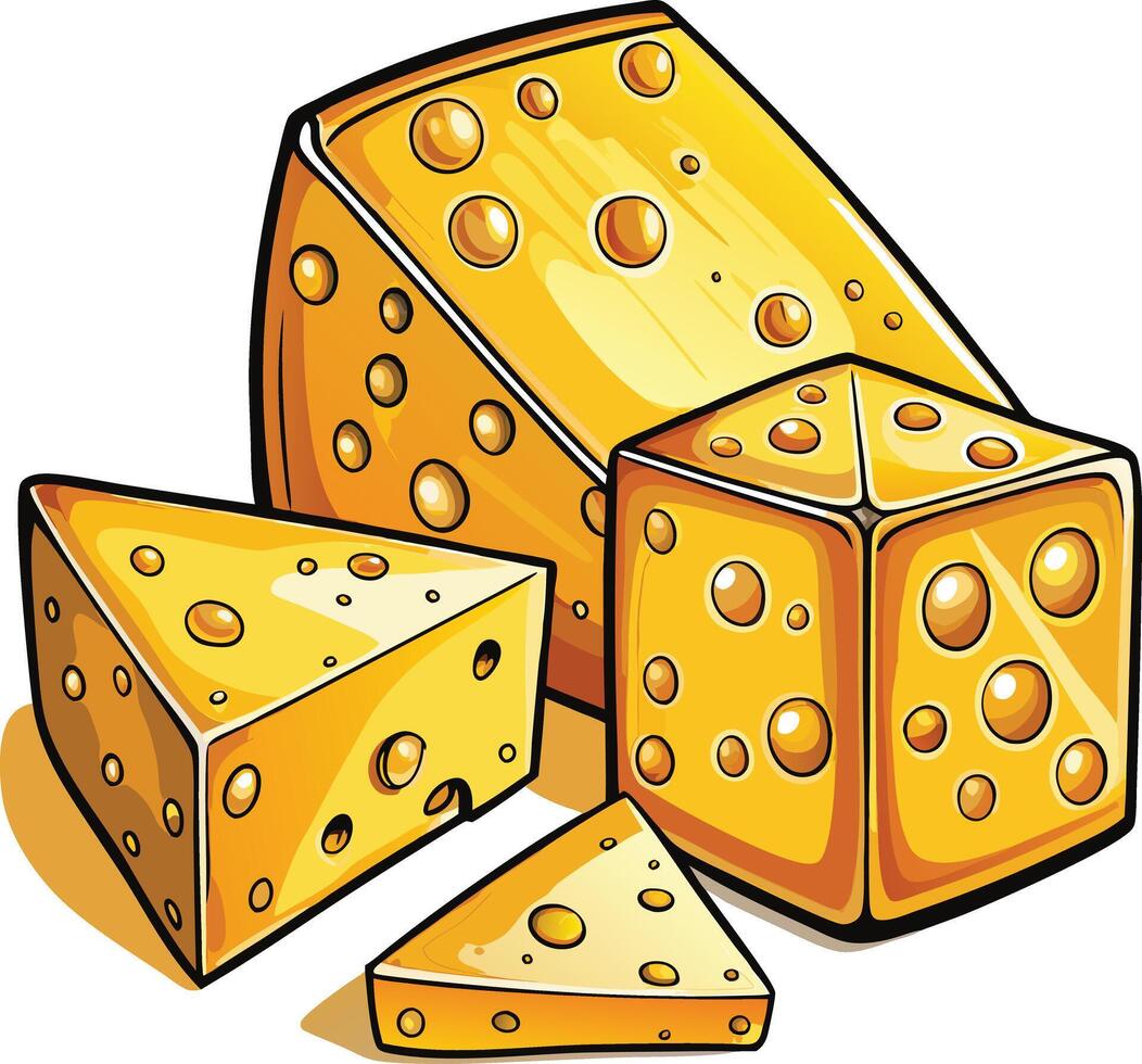 Cheese slices illustration vector