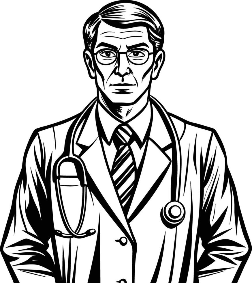 A doctor in a suit and tie vector