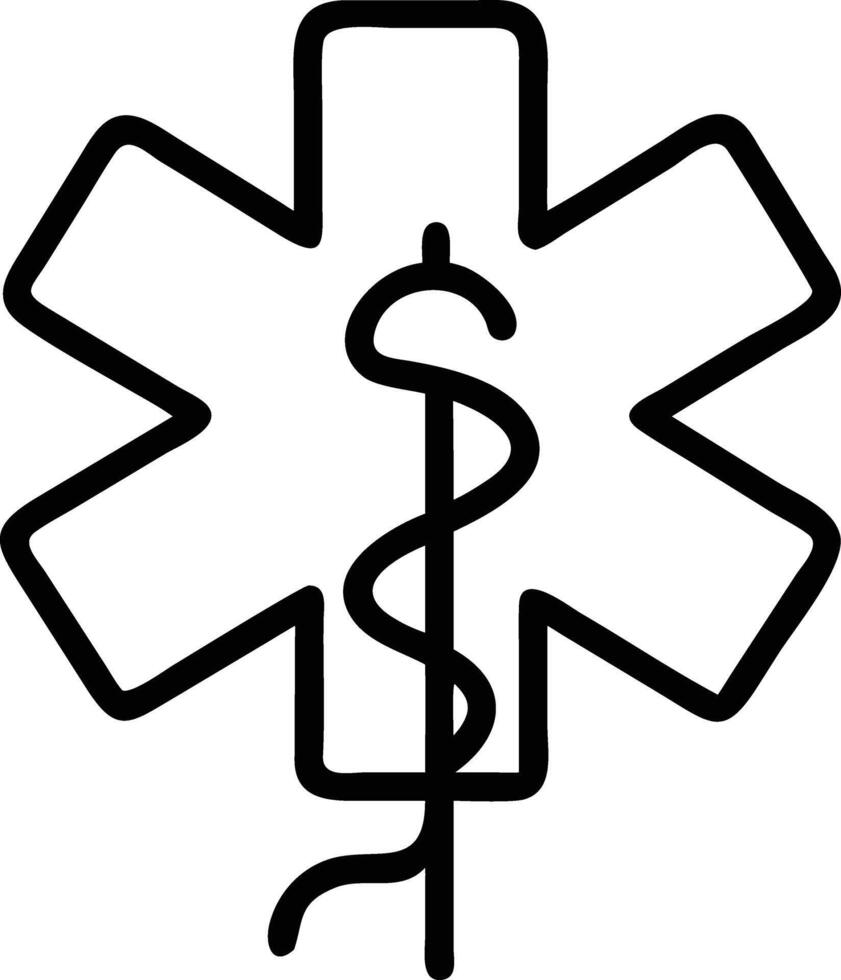 Medical symbol of the emergency star of life vector